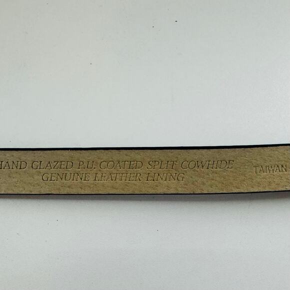 Vintage 1980s Black Brass Buckle Jones New York Belt 1X  Fits 32-35 Taiwan - Picture 4 of 5